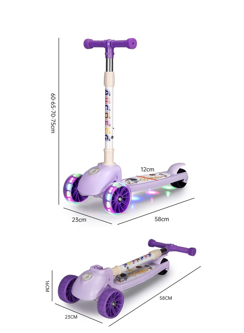 Smart Kick Scooter For Kids  3 Adjustable Height Scooter Foldable And Attractive PVC Wheels - Image 4